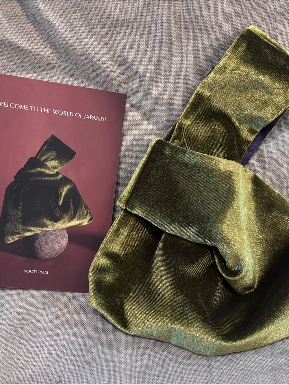 Nocturnal Japandi Knot Bag - Scandinavian Green Velvet